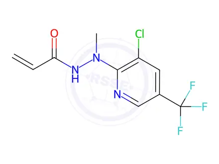 Chemical structure of N'-(3-chloro-5-(trifluoromethyl)pyridin-2-yl)-N'-methylacrylohydrazide