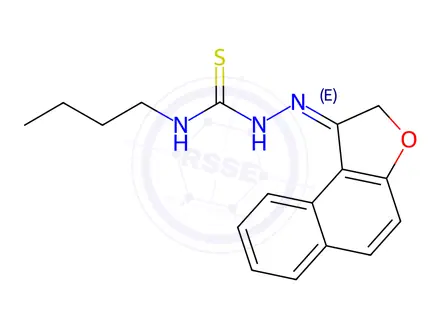 Chemical structure of N-Butyl-2-(naphtho[2,1-b]furan-1(2H)-ylidene)hydrazinecarbothioamide
