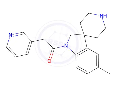 Chemical structure of 1-(5-Methylspiro[indoline-3,4'-piperidin]-1-yl)-2-(pyridin-3-yl)ethanone
