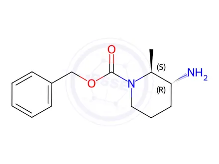 Chemical structure of benzyl (2S,3R)-3-amino-2-methylpiperidine-1-carboxylate