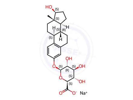 Chemical structure of β-Estradiol 3-(β-D-Glucuronide) Sodium Salt
