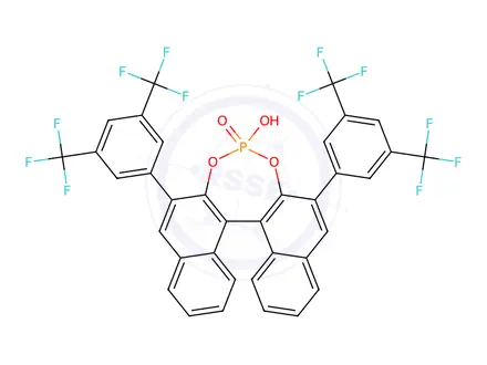 Chemical structure of (R)-3,3'-Bis[3,5-bis(trifluoromethyl)phenyl]-1,1'-binapthyl-2,2'-diyl hydrogenphosphate
