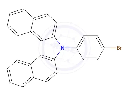 Chemical structure of 7-(4-bromophenyl) diphenyl[ C, G] Carbazole