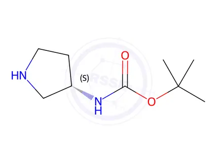 Chemical structure of (S)-3-Boc-aminopyrrolidine