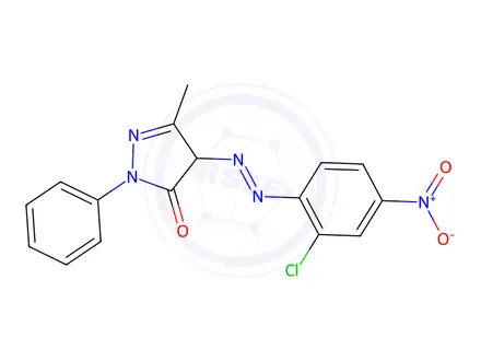 Chemical structure of 4-[(2-chloro-4-nitrophenyl)azo]-3-methyl-1-phenyl-2-pyrazolin-5-one