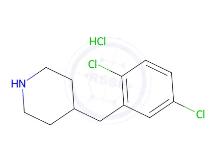 Chemical structure of 4-[(2,5-dichlorophenyl)methyl]piperidine hydrochloride