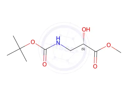 Chemical structure of Methyl (S)-3-(Boc-amino)-2-hydroxypropanoate