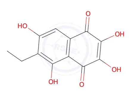 Chemical structure of 6-Ethyl-2,3,5,7-tetrahydroxy-1,4-naphthoquinone