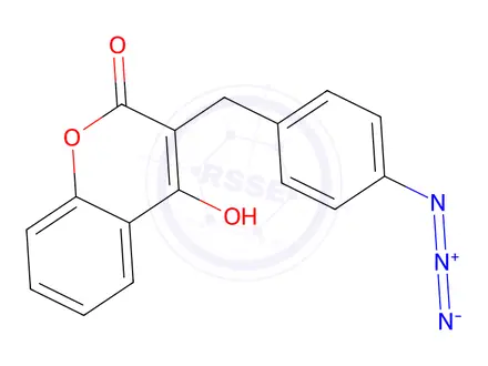 Chemical structure of 3-(4-azidobenzyl)-4-hydroxycoumarin