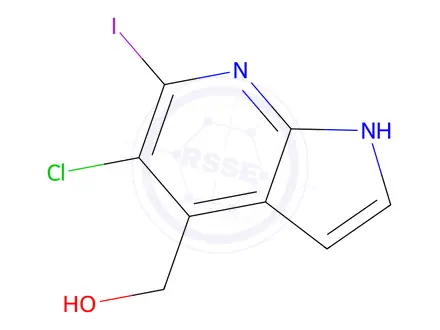 Chemical structure of (5-Chloro-6-iodo-1H-pyrrolo[2,3-b]pyridin-4-yl)methanol