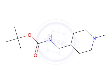 Chemical structure of tert-Butyl ((1-methylpiperidin-4-yl)methyl)carbamate