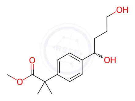 Chemical structure of 2-(4-(1,4-Dihydroxybutyl)phenyl)-2-methylpropanoic Acid
