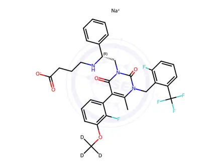 Chemical structure of Elagolix Methoxy-d3 Sodium Salt