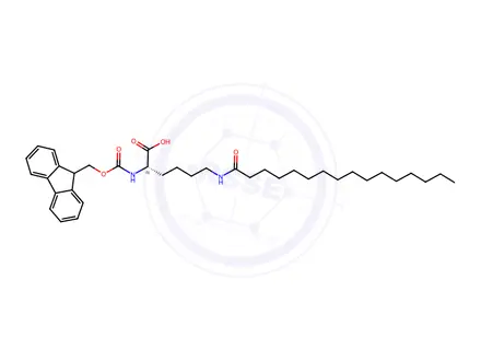 Chemical structure of Fmoc-Lys(palmitoyl)-OH