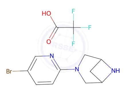 Chemical structure of 3-(5-Bromopyridin-2-yl)-3,6-diazabicyclo[3.1.1]Heptane 2,2,2-trifluoroacetate