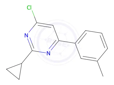 Chemical structure of 4-chloro-2-cyclopropyl-6-(m-tolyl)pyrimidine