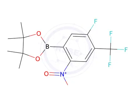 Chemical structure of 2-(5-Fluoro-2-nitro-4-(trifluoromethyl)phenyl)-4,4,5,5-tetramethyl-1,3,2-dioxaborolane