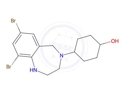 Chemical structure of (1r,4r)-4-(7,9-dibromo-2,3-dihydro-1H-benzo[e][1,4]diazepin-4(5H)-yl)cyclohexanol hydrochloride