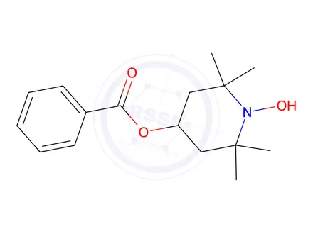 Chemical structure of 4-benzoyloxy-1-hydroxy-2,2,6,6-tetramethylpiperidine