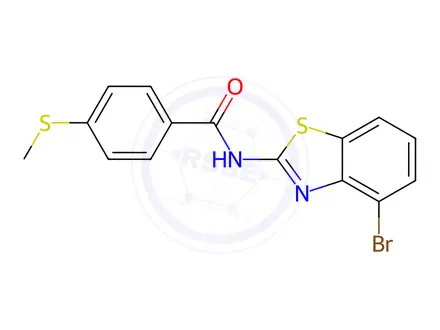 Chemical structure of N-(4-Bromobenzo[d]thiazol-2-yl)-4-(methylthio)benzamide