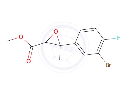 Chemical structure of Methyl 3-(3-bromo-4-fluorophenyl)-3-methyloxirane-2-carboxylate