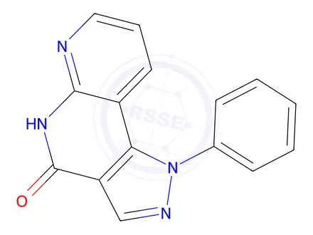 Chemical structure of 4H-Pyrazolo[4,3-c][1,8]naphthyridin-4-one,1,5-dihydro-1-phenyl-(9CI)