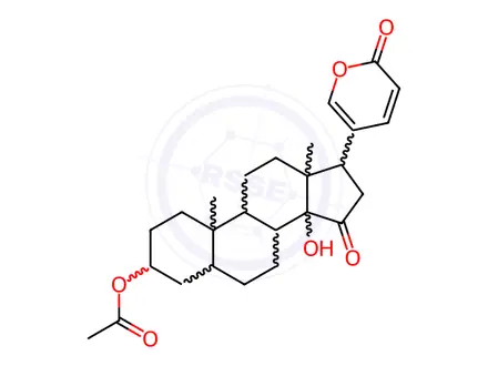 Chemical structure of 3β-(Acetyloxy)-14-hydroxy-15-oxo-5β-bufa-20,22-dienolide