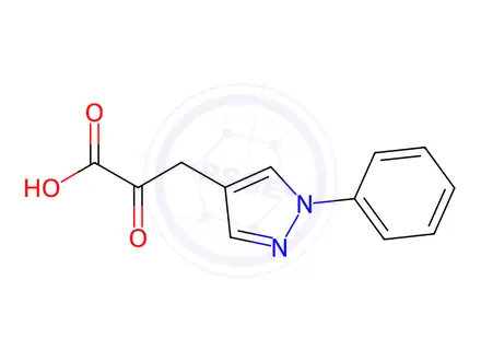 Chemical structure of 1-Phenyl-pyrazole 4-pyruvic acid