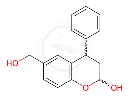 Chemical structure of 3,4-Dihydro-2-hydroxy-4-phenyl-2H-1-benzopyran-6-methanol