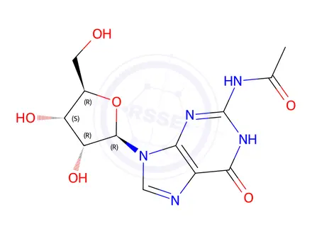 Chemical structure of N-Acetylguanosine