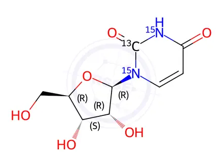 Chemical structure of Uridine 13C,15N2