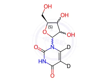 Chemical structure of Uridine-5,6-[D2]