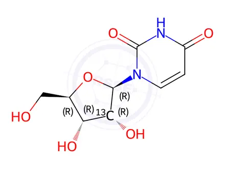 Chemical structure of [2'-13C]uridine