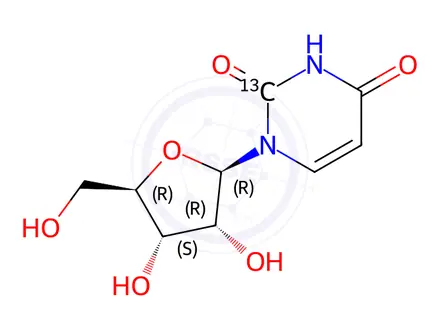 Chemical structure of Uridine-2-13C
