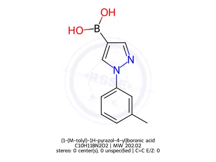 Chemical structure of (1-(M-tolyl)-1H-pyrazol-4-yl)boronic acid