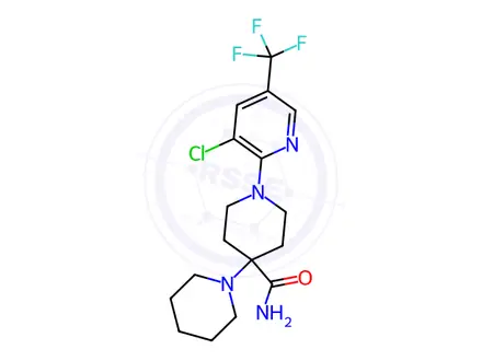 Chemical structure of 1-[3-chloro-5-(trifluoromethyl)-2-pyridinyl]-4-(1-piperidino)piperidine-4-carboxamide