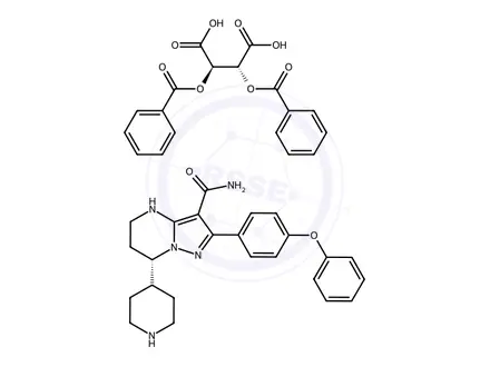 Chemical structure of Zanubrutinib Impurity 2 Dibenzoyl-L-tartaric Acid