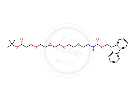 Chemical structure of FmocNH-PEG4-t-butyl ester