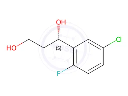 Chemical structure of (S)-1-(5-chloro-2-fluorophenyl)propane-1,3-diol