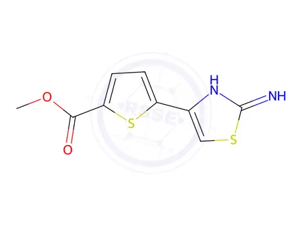 Chemical structure of Methyl 5-(2-imino-2,3-dihydrothiazol-4-yl)thiophene-2-carboxylate