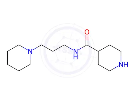 Chemical structure of N-(3-piperidin-1-ylpropyl)piperidine-4-carboxamide dihydrochloride