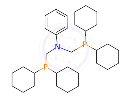 Chemical structure of N,N-Bis[(dicyclohexylphosphino)methyl]benzenamine