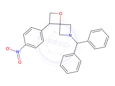 Chemical structure of 6-Benzhydryl-3-(4-nitrophenyl)-1-oxa-6-azaspiro[3.3]Heptane
