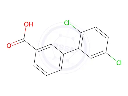 Chemical structure of 2',5'-Dichlorobiphenyl-3-carboxylic acid