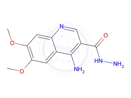 Chemical structure of 4-Amino-6,7-dimethoxyquinoline-3-carbohydrazide