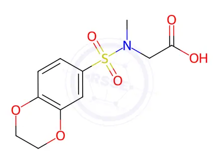 Chemical structure of [(2,3-Dihydro-benzo[1,4]dioxine-6-sulfonyl)-methyl-amino]-acetic acid