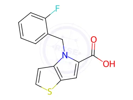 Chemical structure of 4-(2-Fluorobenzyl)-4H-thieno[3,2-b]pyrrole-5-carboxylic acid