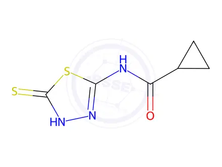 Chemical structure of N-(5-Thioxo-4,5-dihydro-1,3,4-thiadiazol-2-yl)cyclopropanecarboxamide