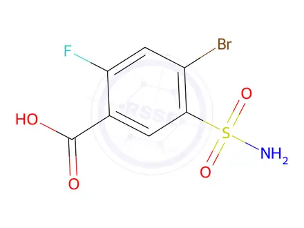 Chemical structure of 4-Bromo-2-fluoro-5-sulfamoylbenzoic acid