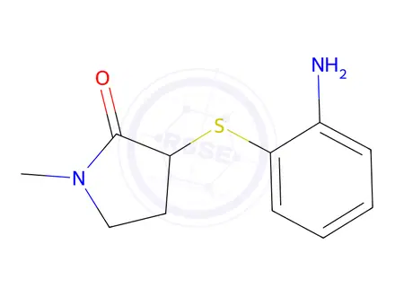Chemical structure of 3-[(2-aminophenyl)sulfanyl]-1-methylpyrrolidin-2-one